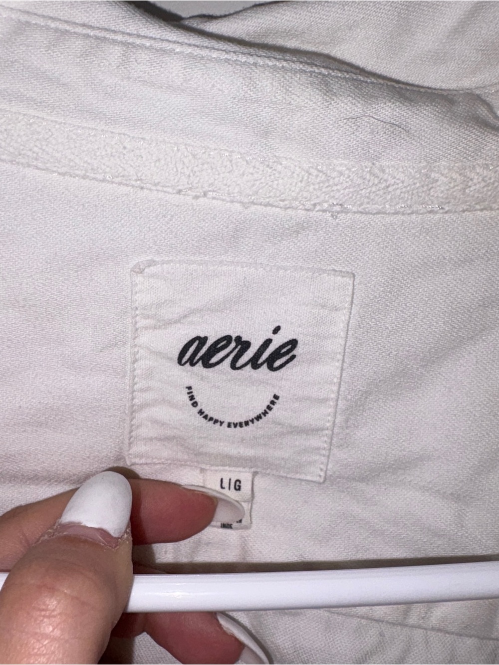 Women’s White Aerie Anytime Fave Oversized Cotton Shirt Large - Picture 5 of 6